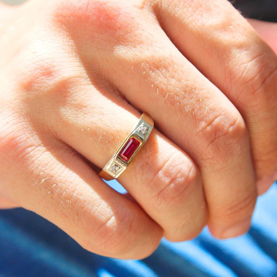 anel de formatura direito masculino ouro 18k com zircônia