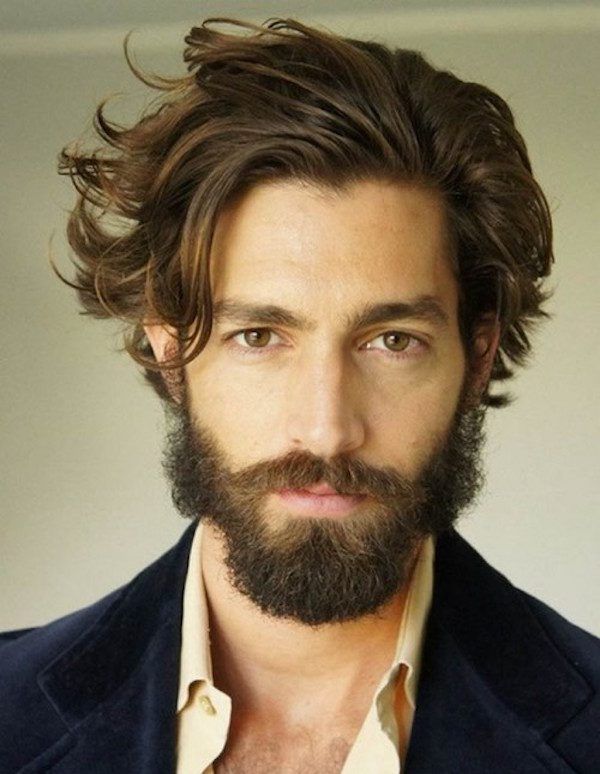 corte cabelo médio masculino com barba
