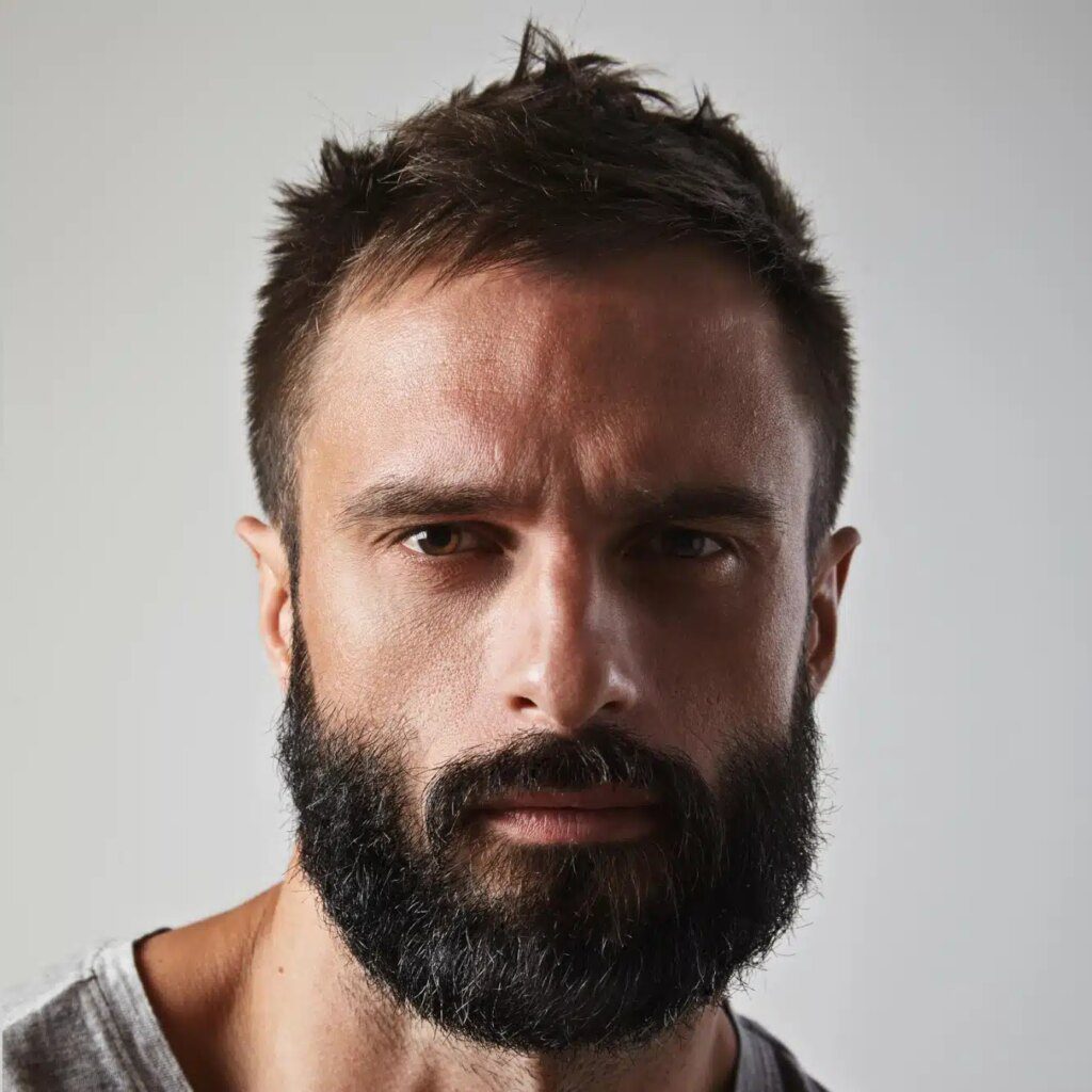 corte cabelo médio masculino com barba