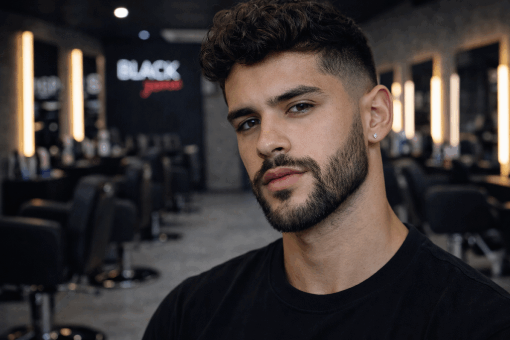 visual moderno masculino barba e cabelo