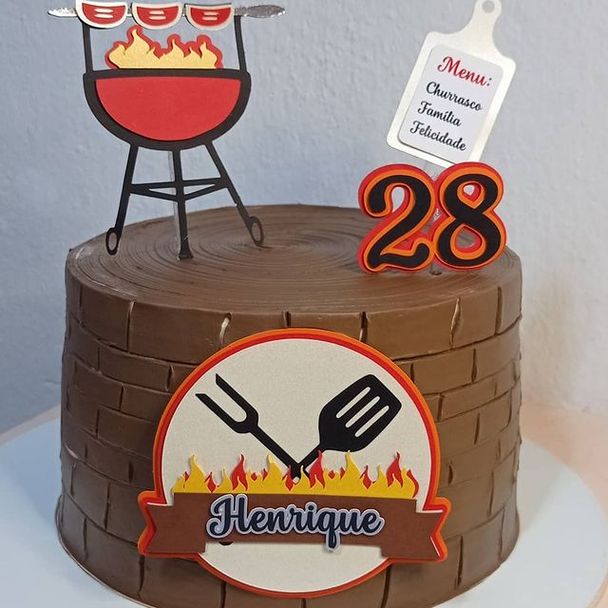 bolo temático churrasco criativo