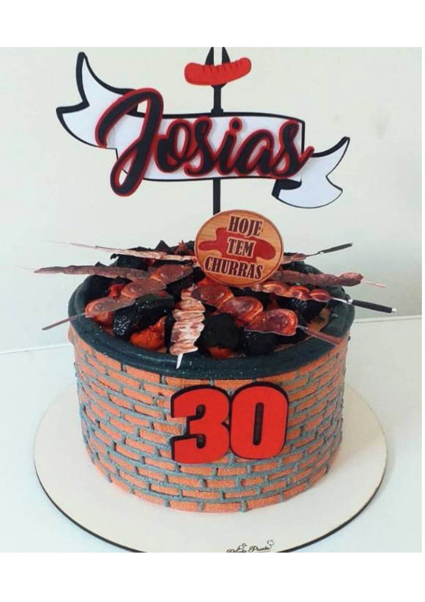 bolo fake tema churrasco