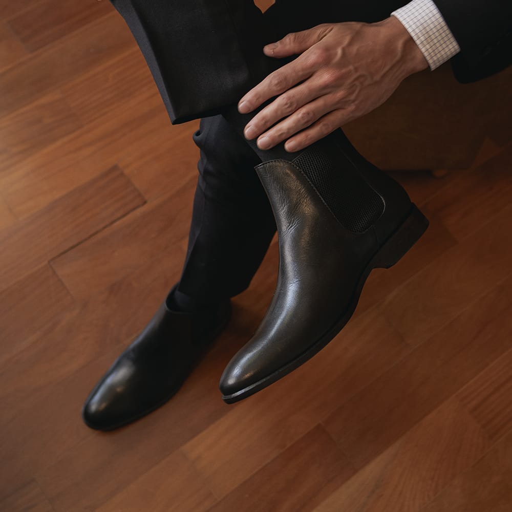 bota chelsea masculina salto