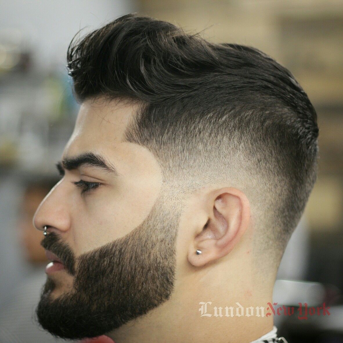 corte degradê masculino com barba