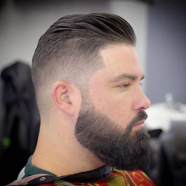 fade hair and beard style