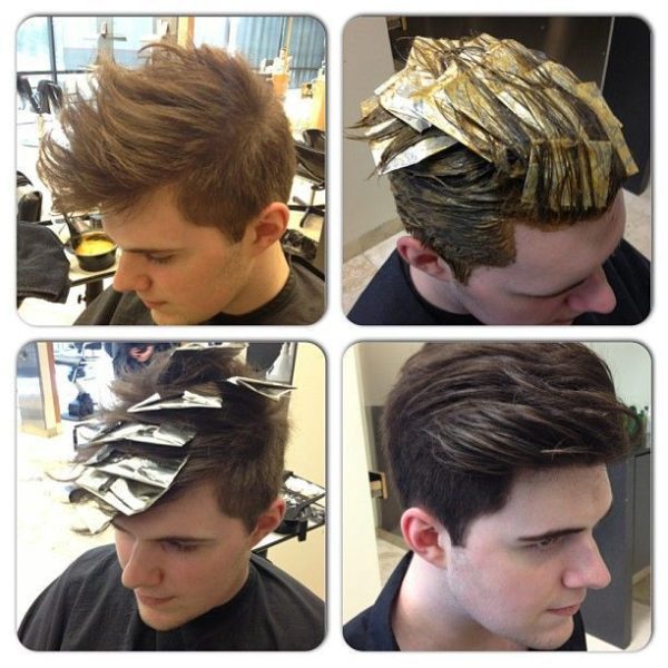cabelo masculino com mechas claras
