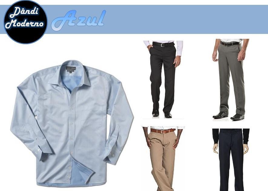 combinações de cores para calça azul claro homem