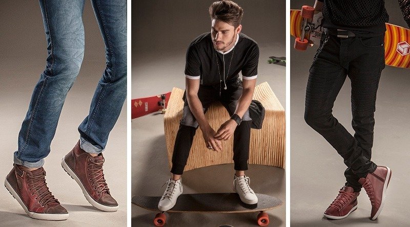 looks com calça e tênis de cano alto