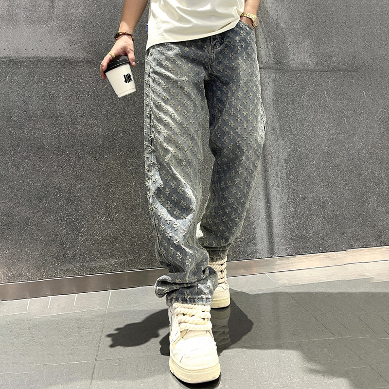 calça estampada masculina wide leg