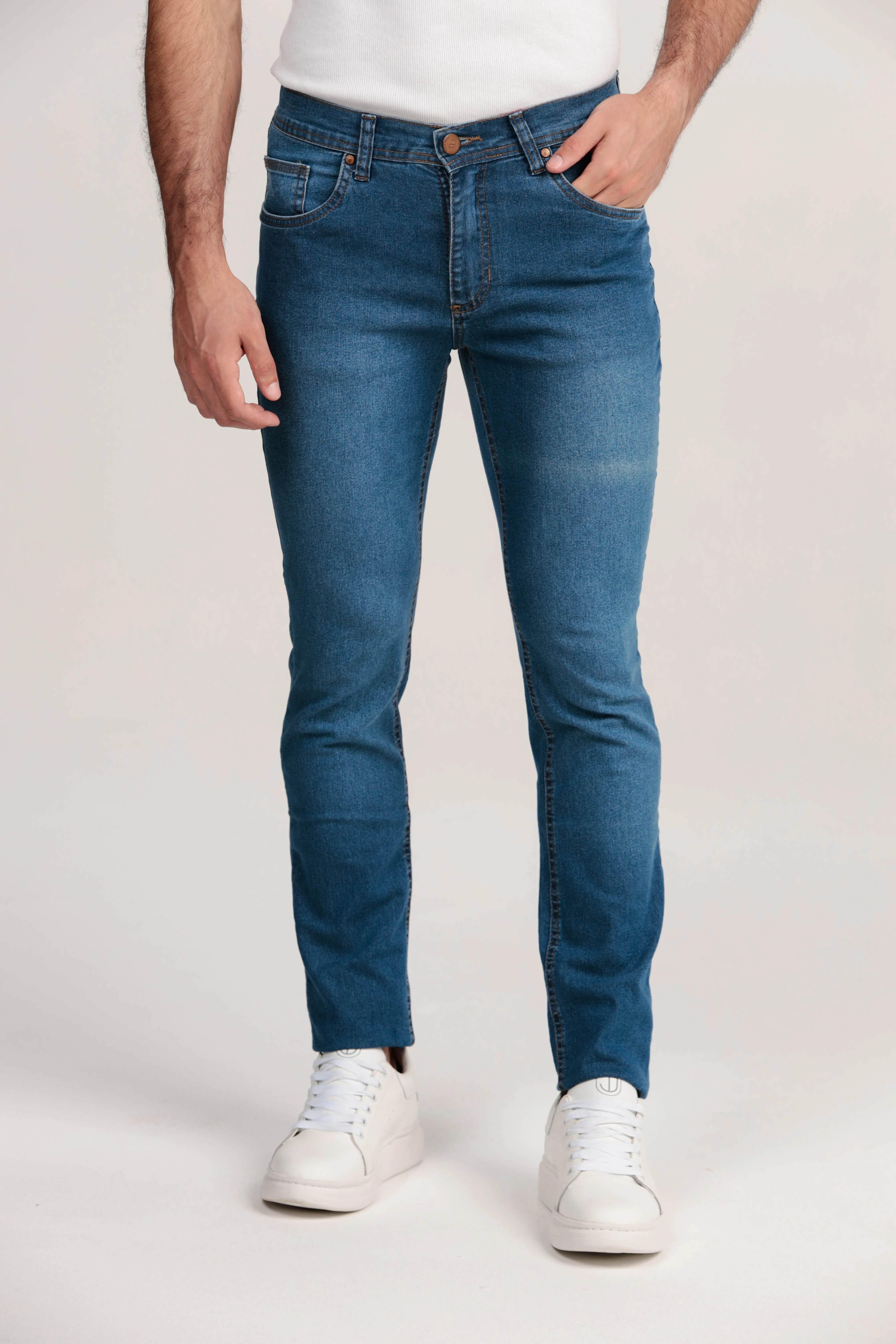calça jeans masculina slim lavagem clara