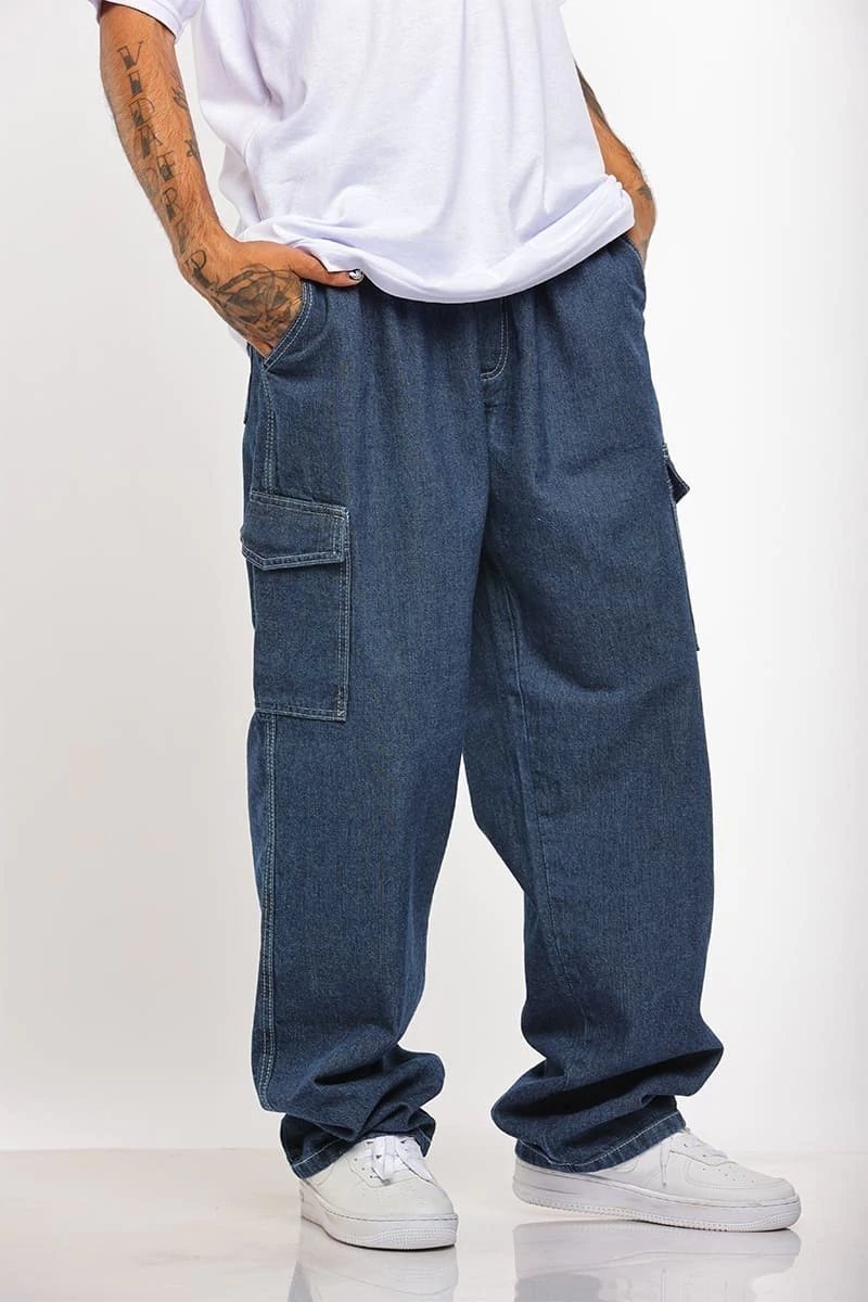 calça jeans masculina larga