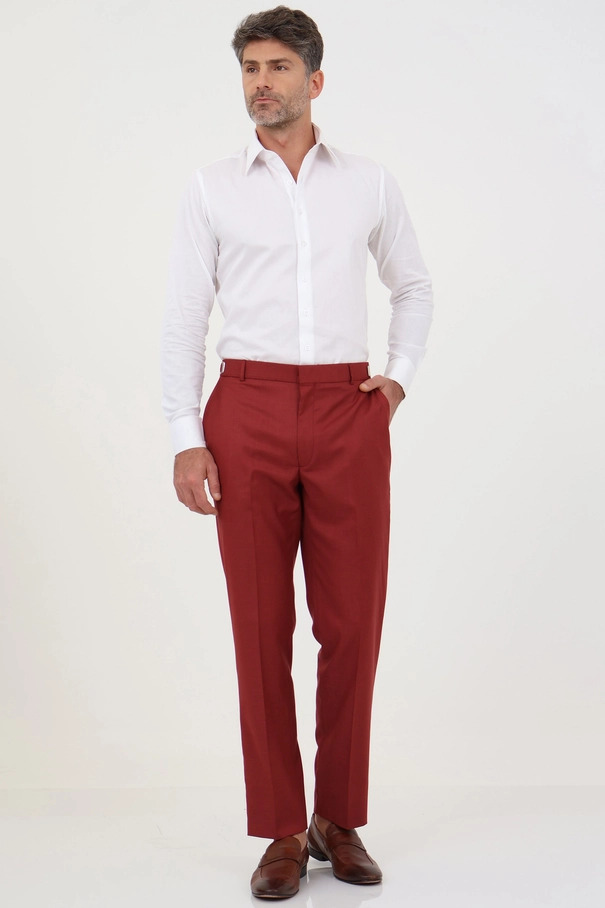 calça social masculina vinho