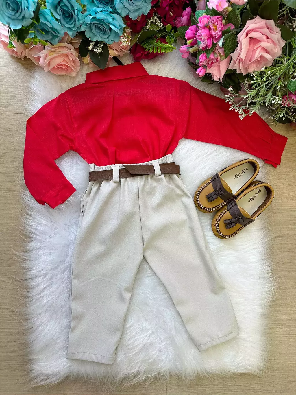 calça social masculina bordô