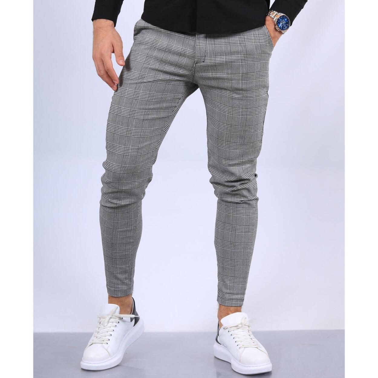 calça xadrez masculina slim fit