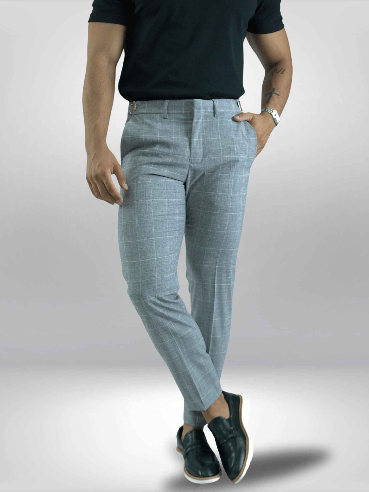 calça xadrez masculina skinny