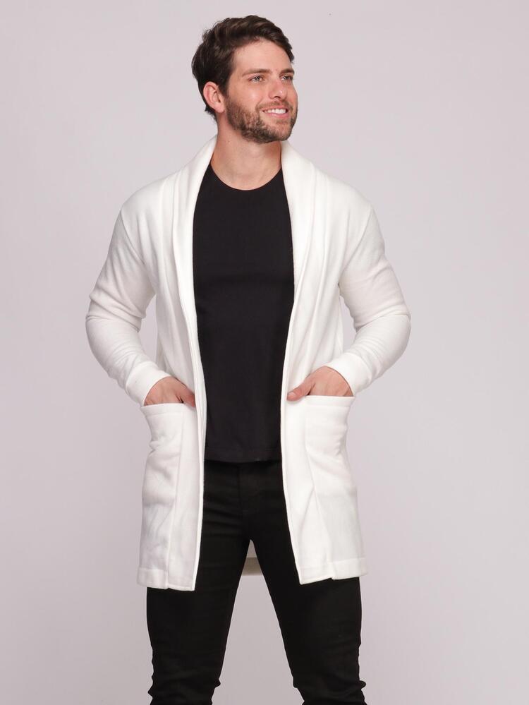 cardigan masculino branco para looks casuais