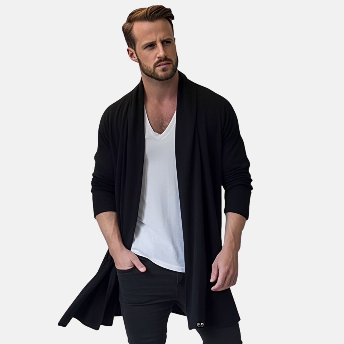 cardigan masculino branco de tricô
