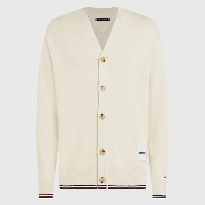 cardigan masculino branco de algodão