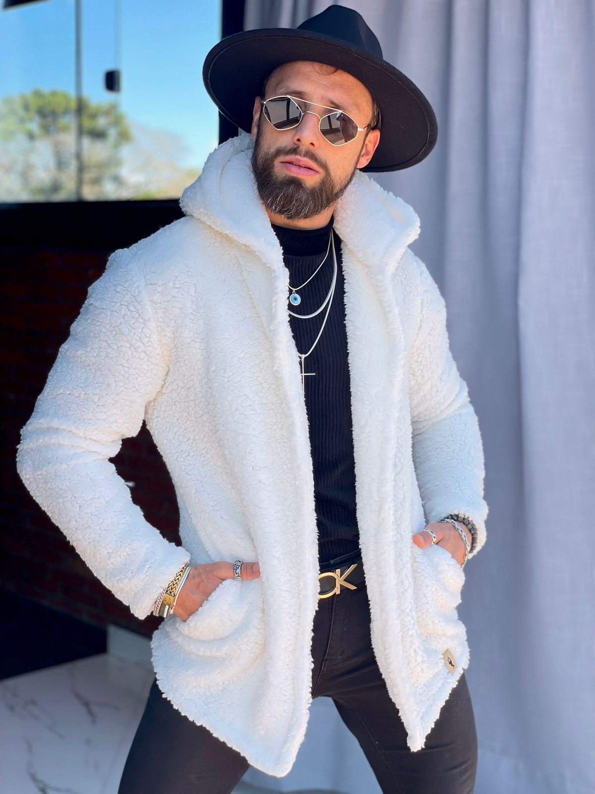 casaco teddy masculino com capuz