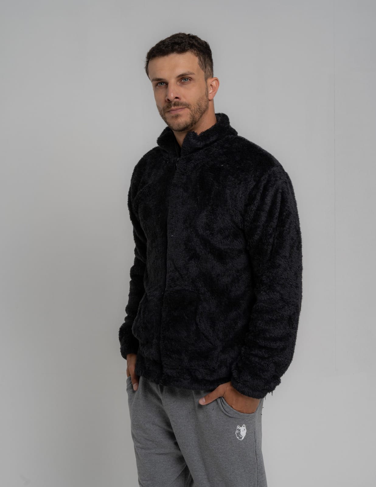 casaco teddy masculino bege