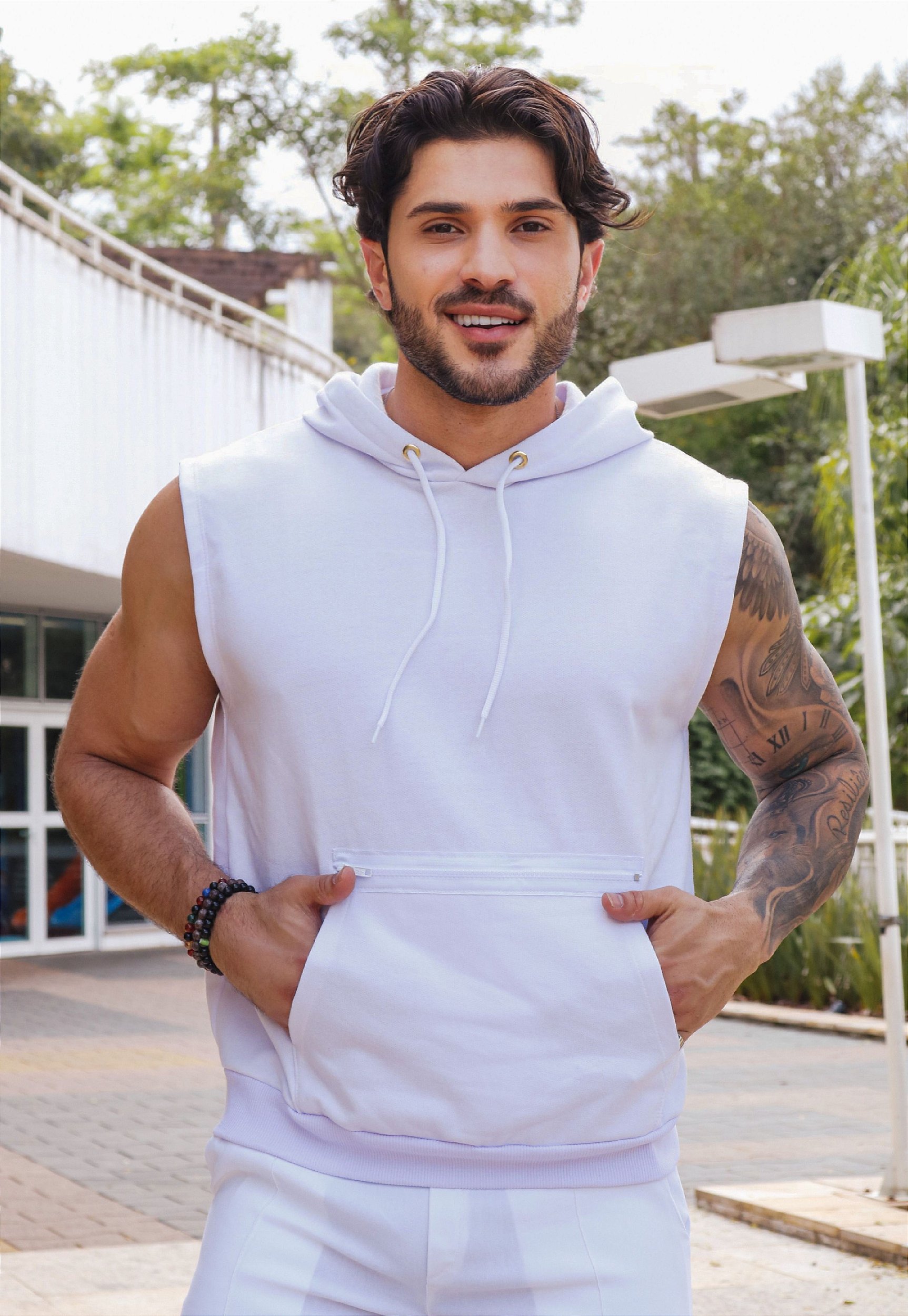colete moletom masculino com capuz