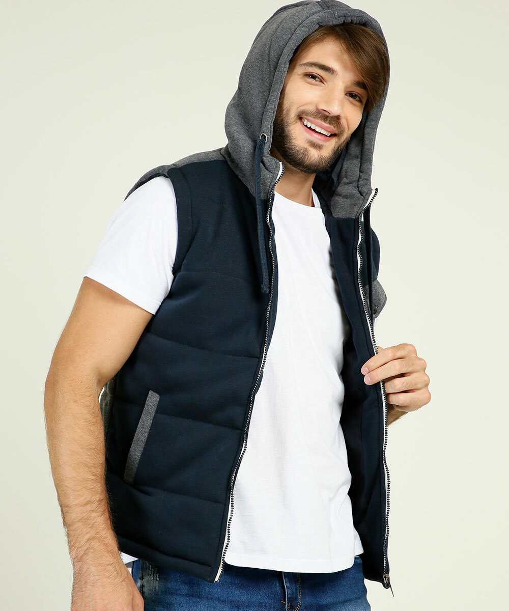 colete de moletom masculino flanelado