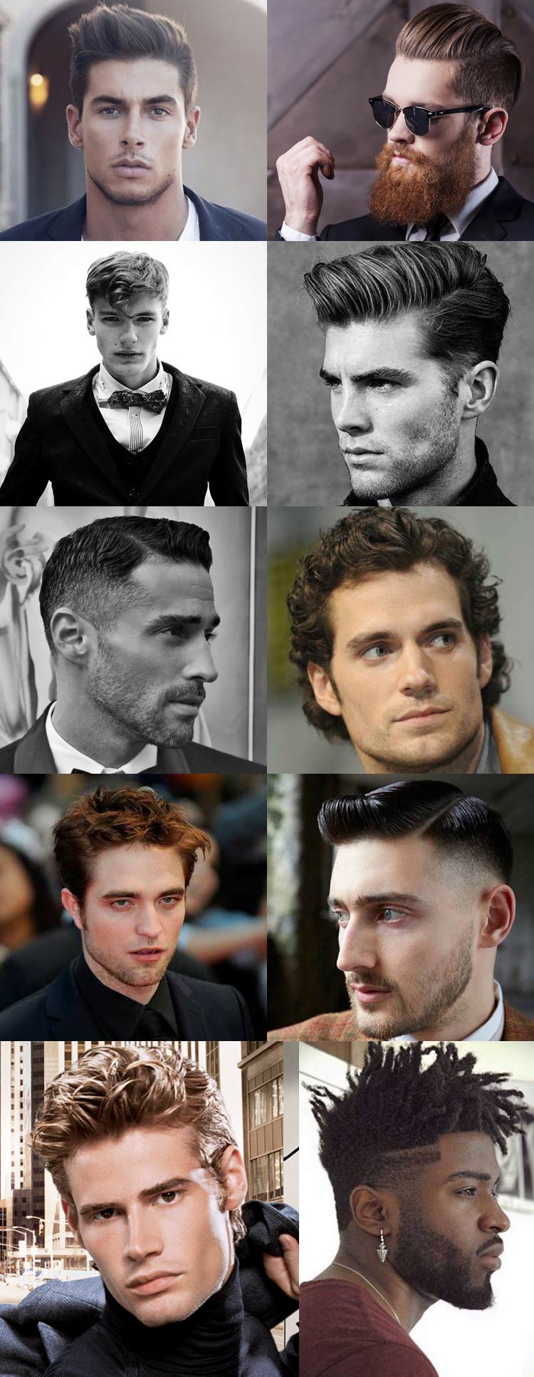 cabelo masculino rosto retangular
