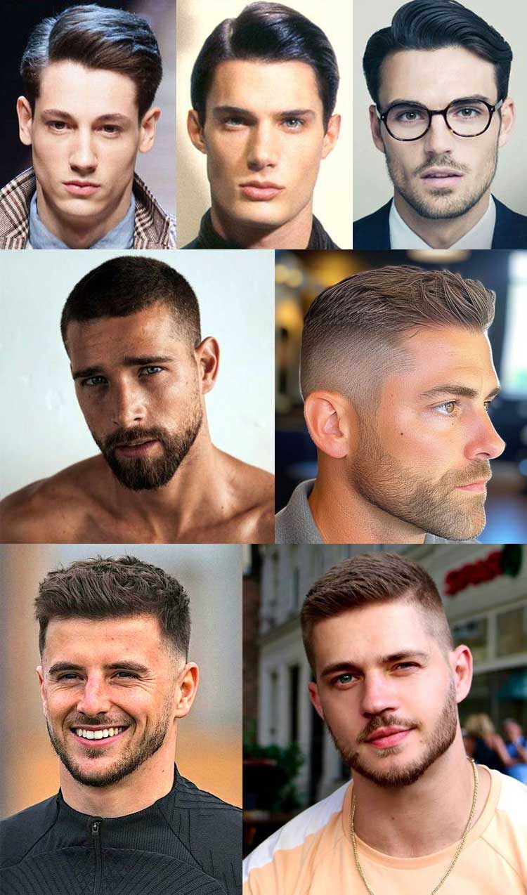corte de cabelo para maxilar largo homem