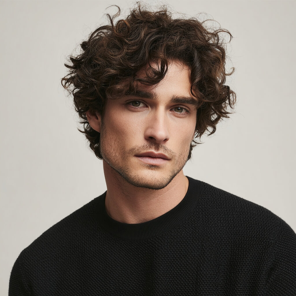 como cortar cabelo ondulado masculino