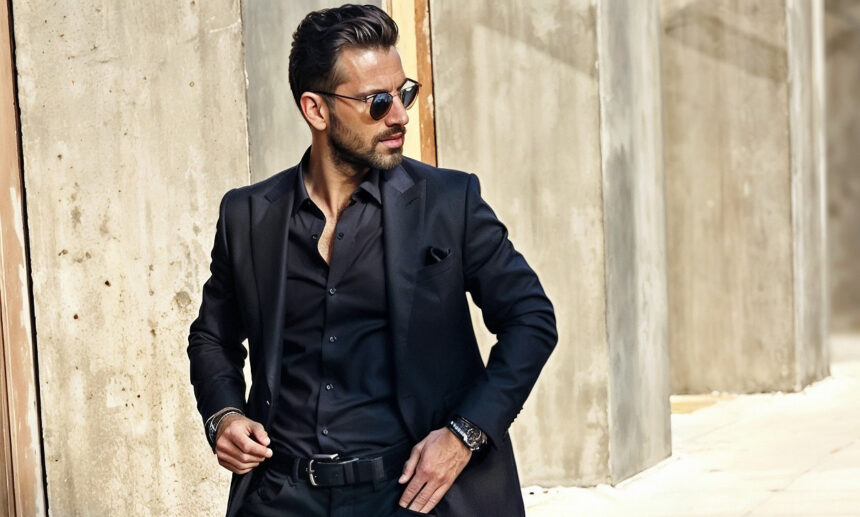 combinar blazer preto masculino