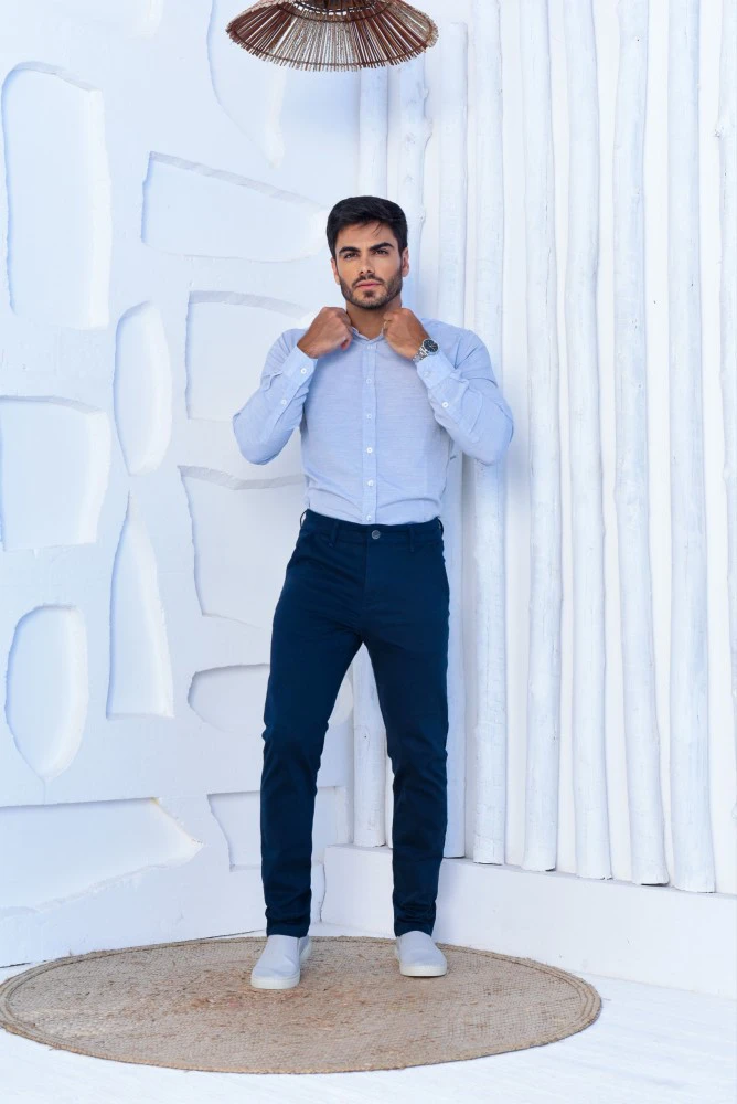 combinação esporte fino masculino azul