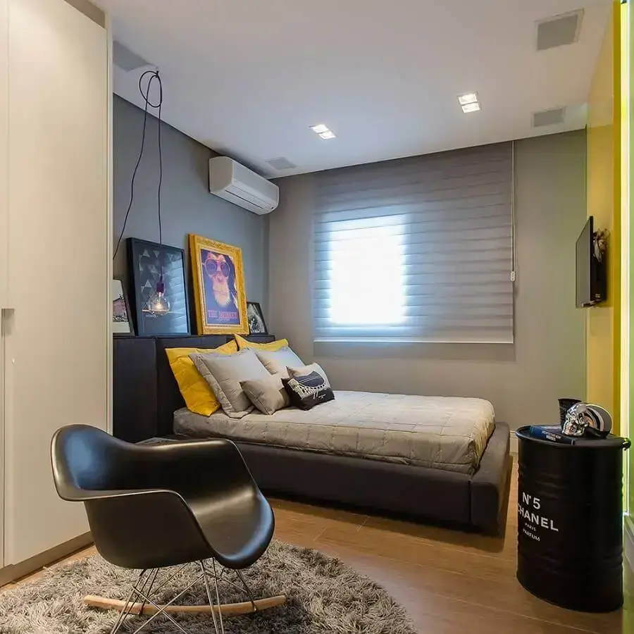 decoração quarto masculino moderno