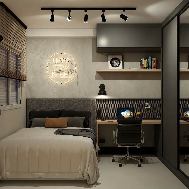 estilo minimalista quarto masculino