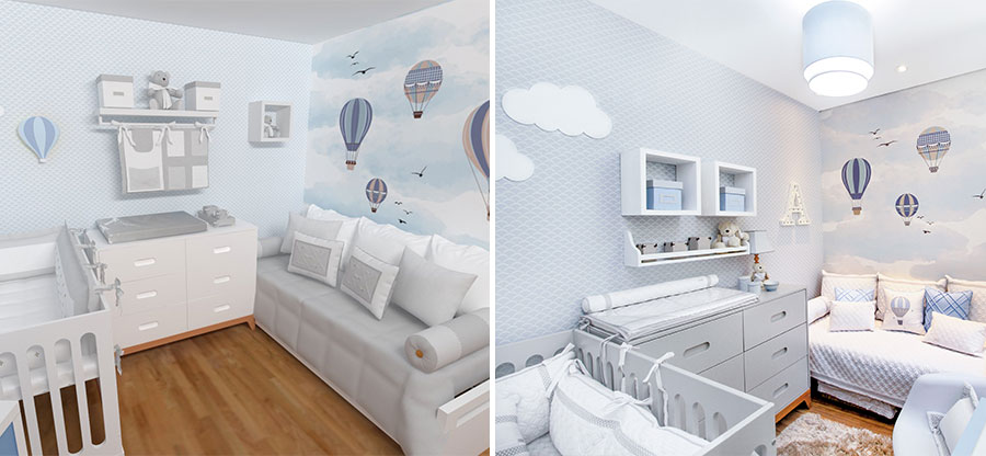 decoração quarto bebê menino moderno