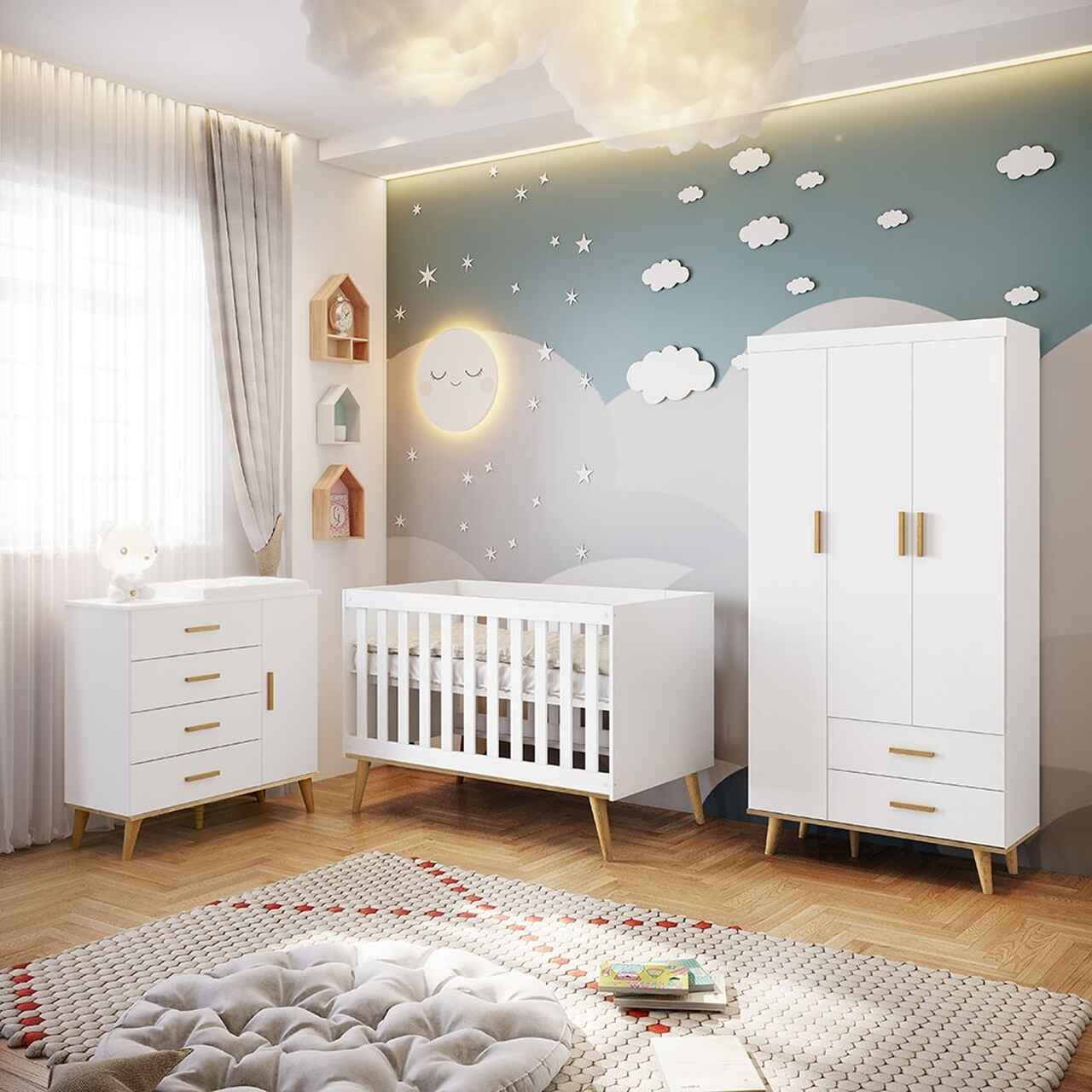 iluminação aconchegante quarto bebê masculino