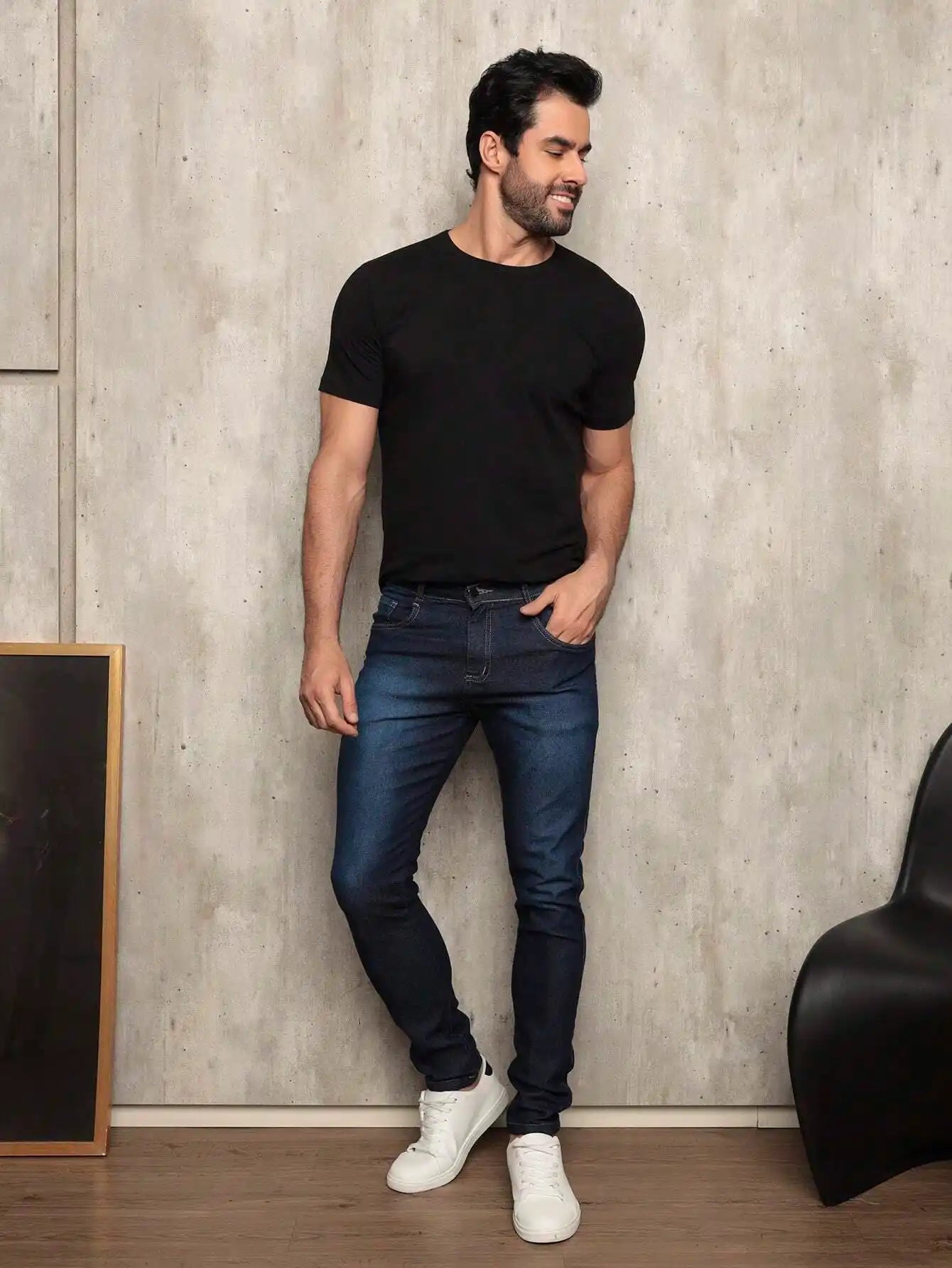 calça jeans masculina preta
