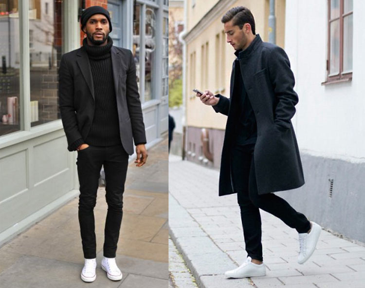 roupas masculinas calça preta tênis branco