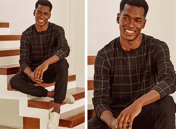 estilo masculino calça preta e tênis branco