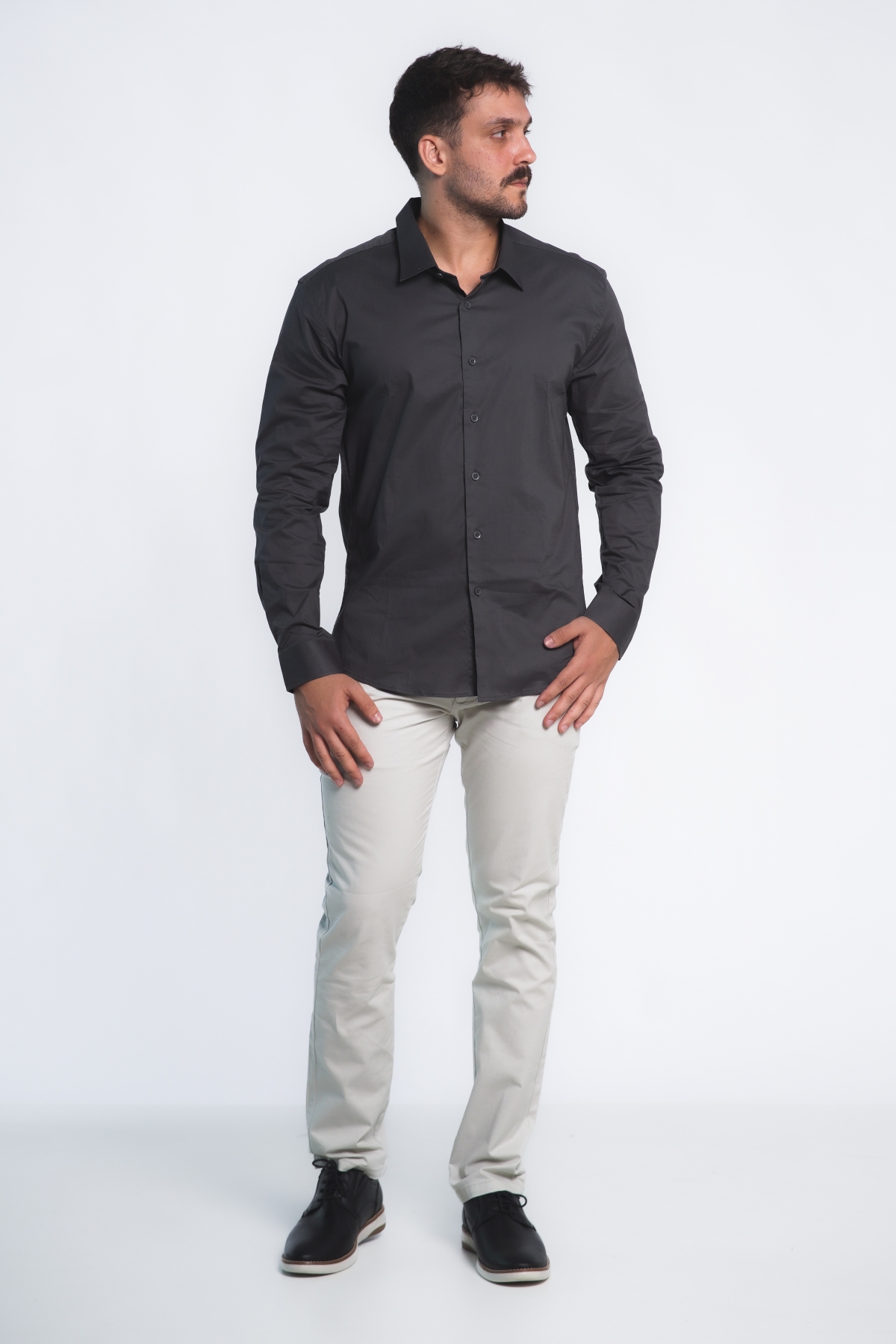 camisa social masculina slim fit