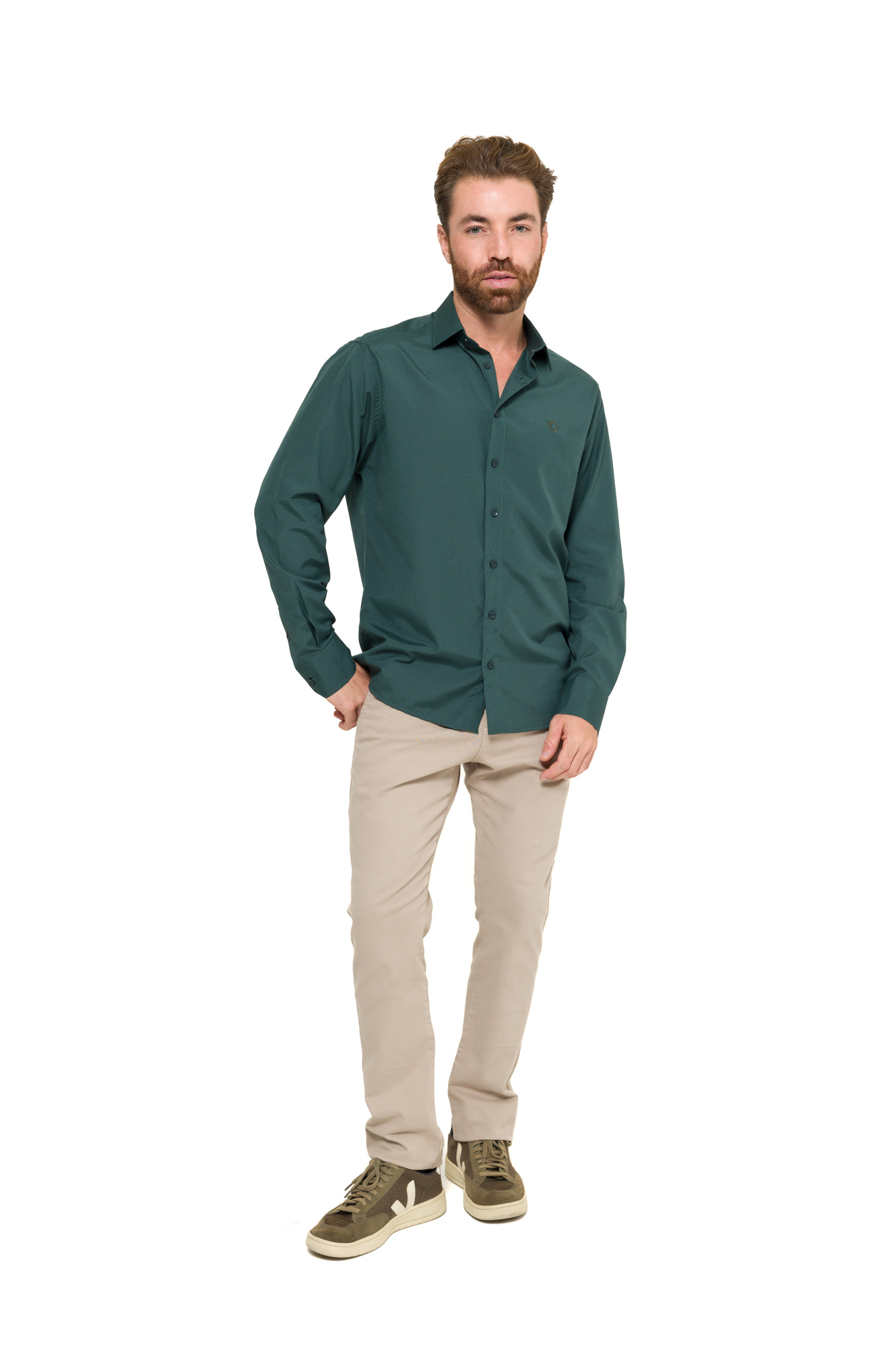 camisa social masculina slim fit