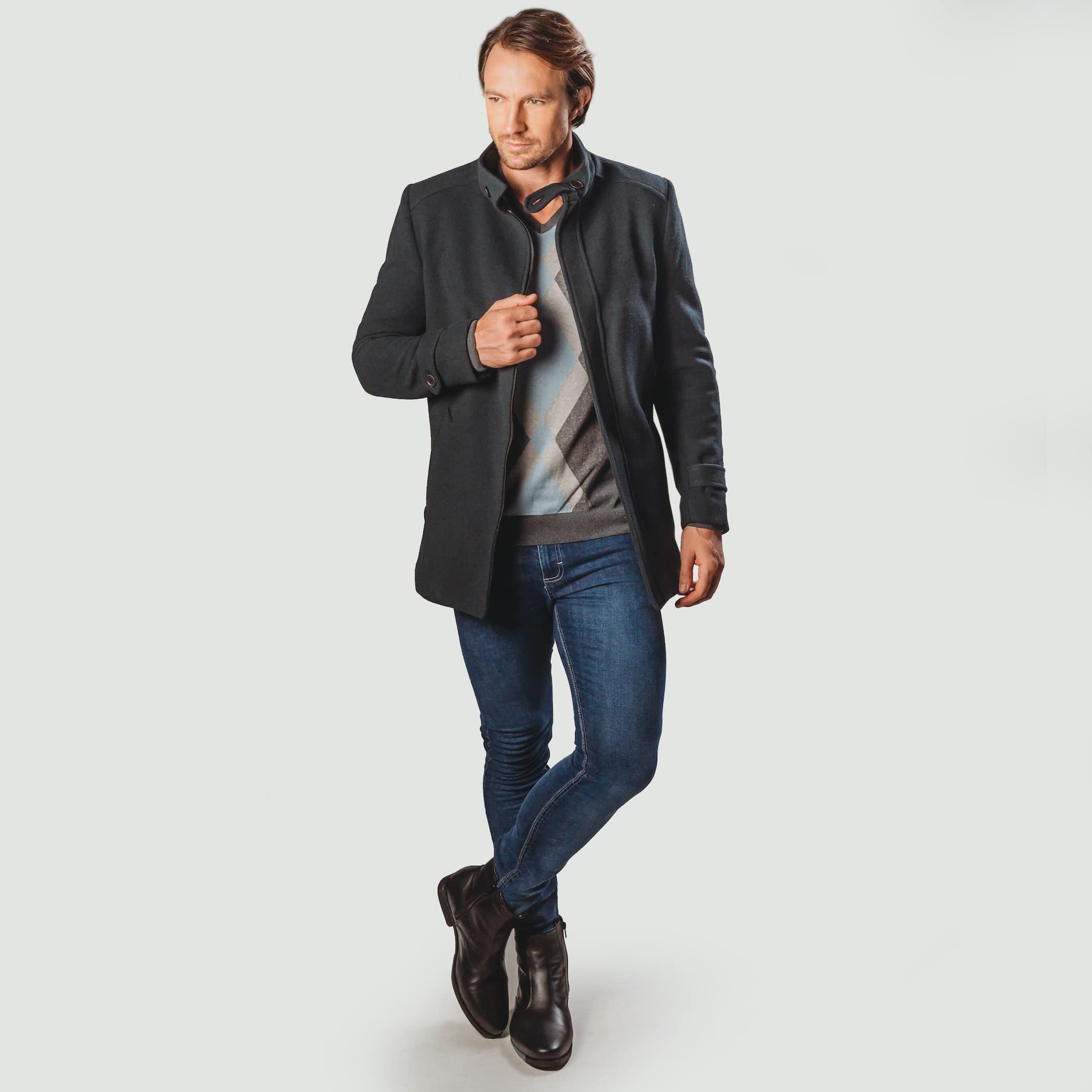 bota de couro masculina