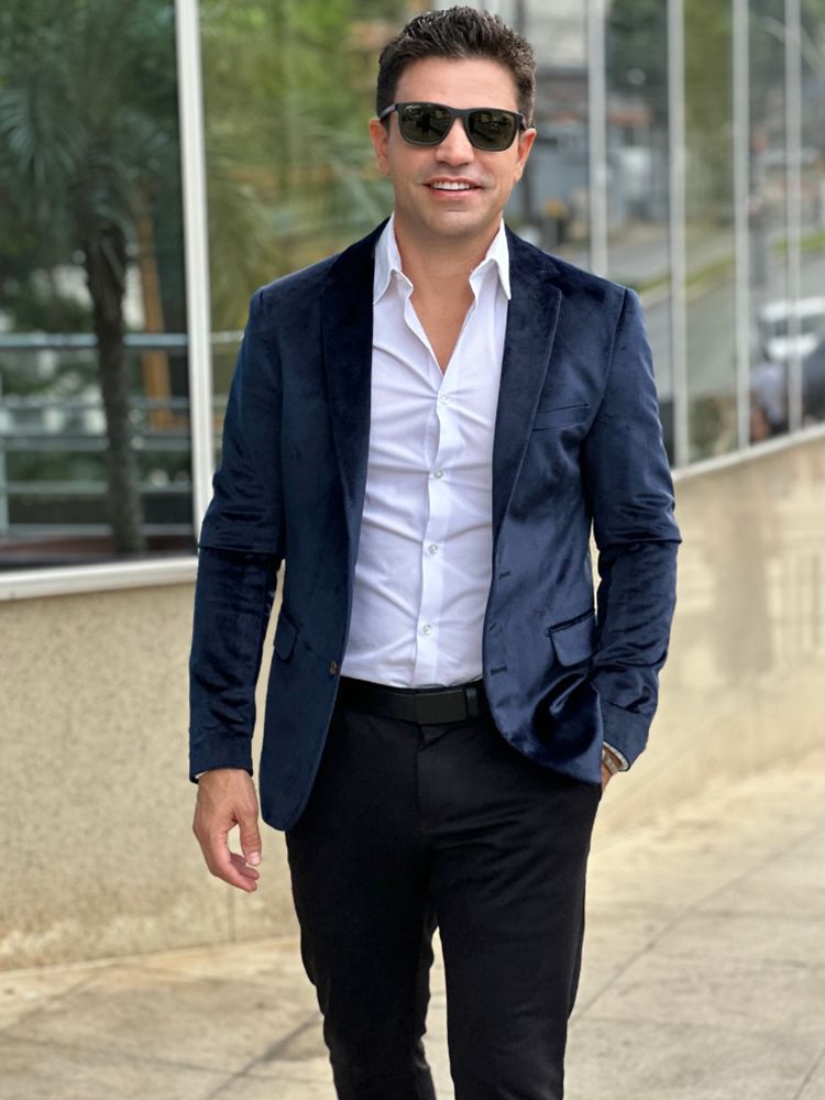 look com blazer azul