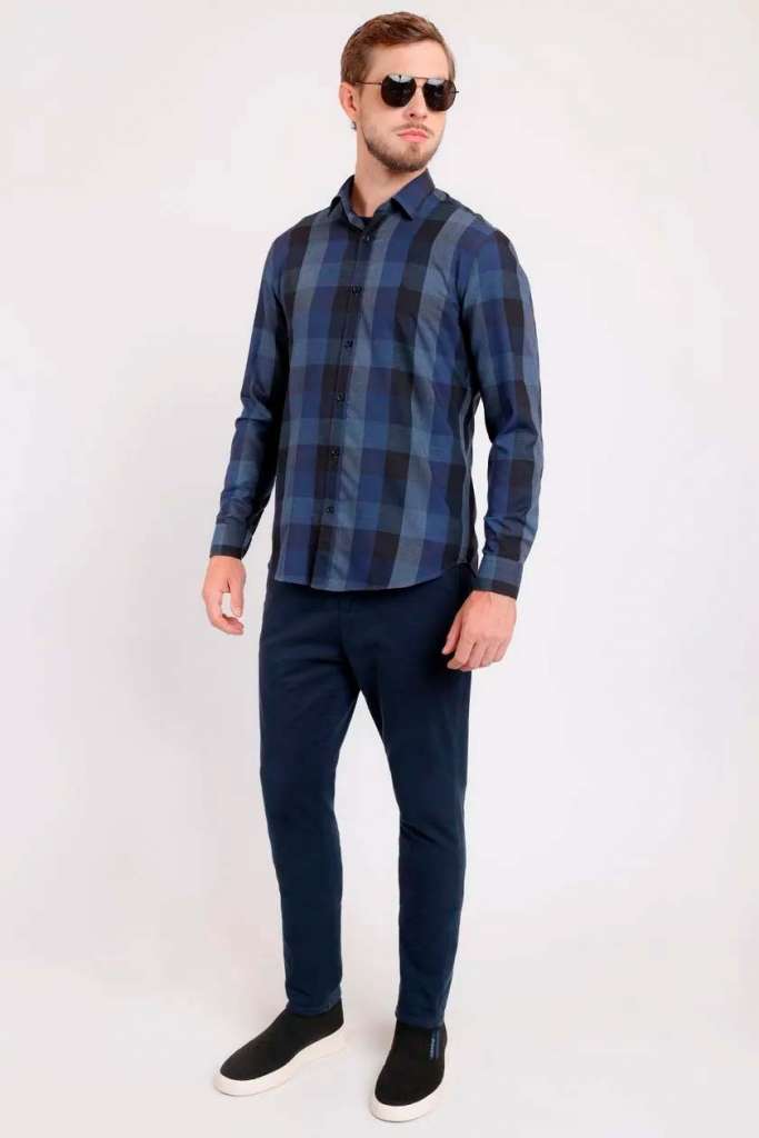 como usar camisa xadrez masculina