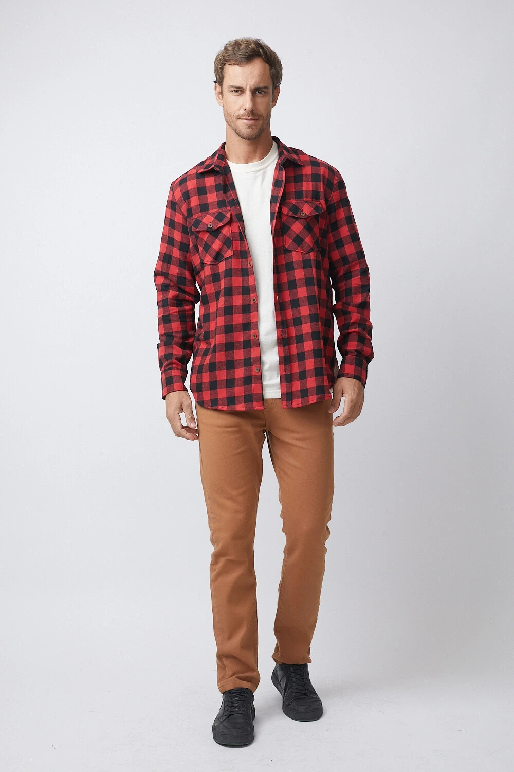 camisa xadrez masculina streetwear