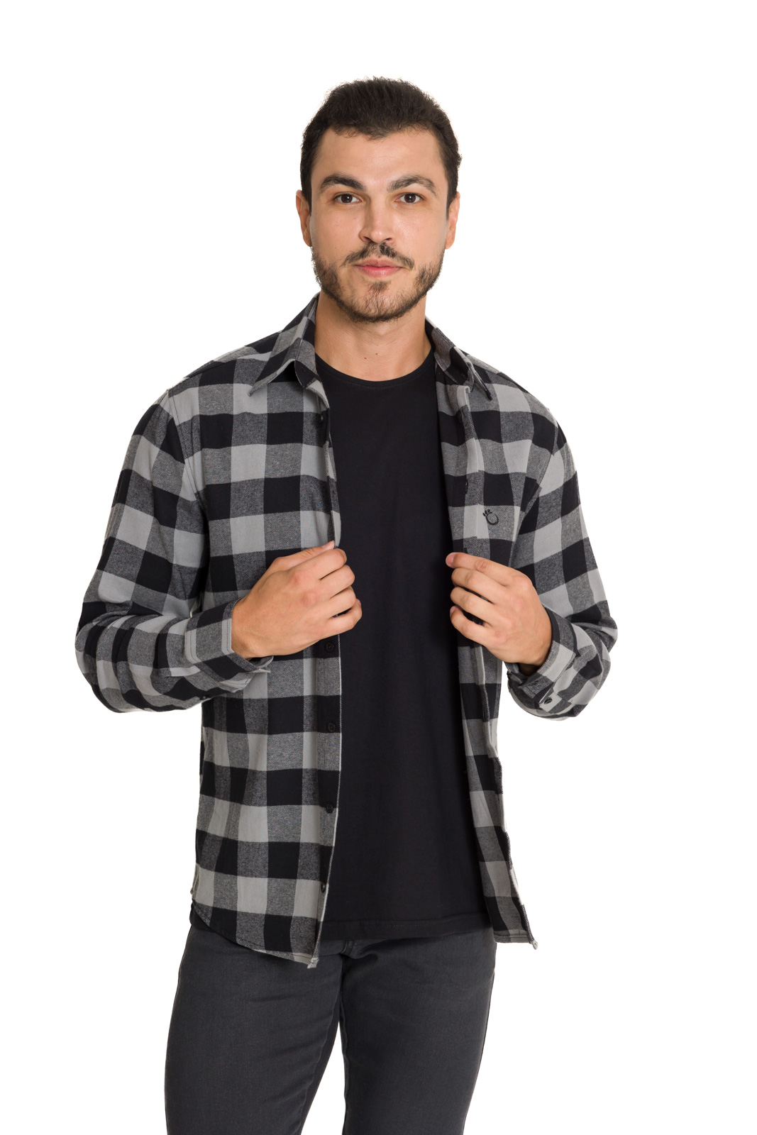 camisa xadrez masculina com camiseta