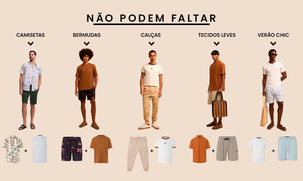 moda masculina casual verão