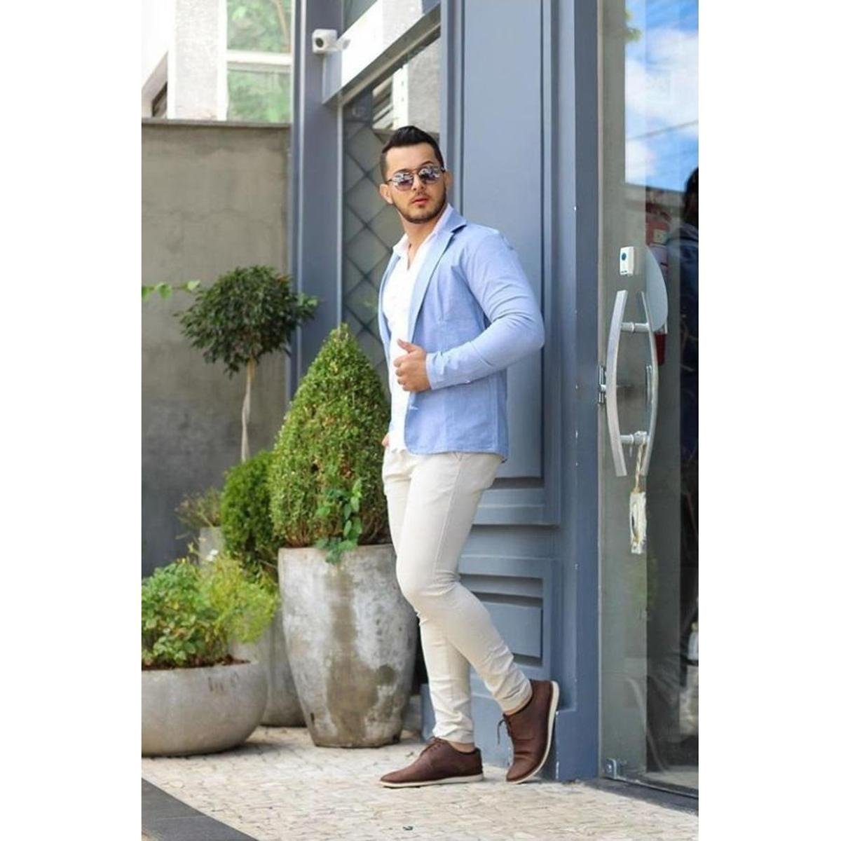 como usar blazer azul masculino