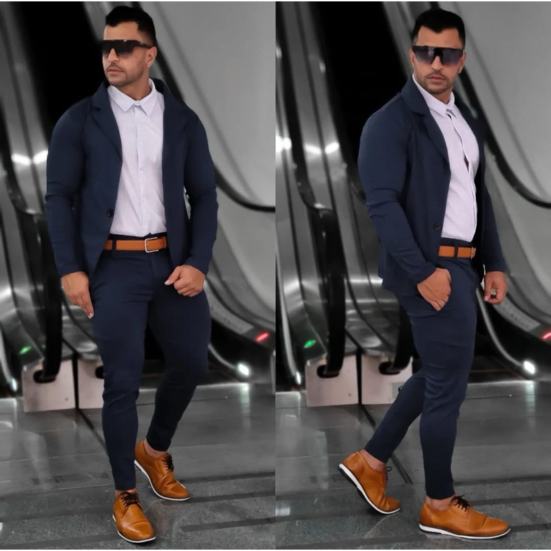 conjunto blazer azul
