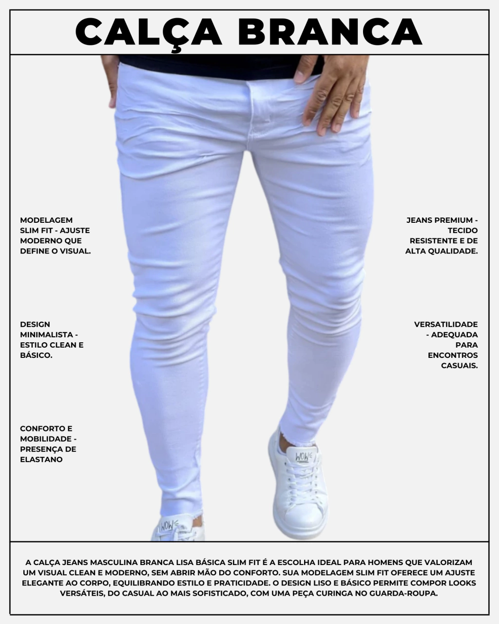 calça branca masculina verão
