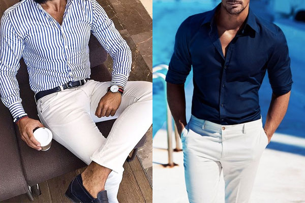 outfit calça branca masculina